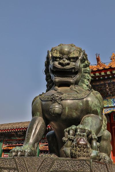 Asia-China-Beijing-Statue at Temple at the Summer Palace of Empress Cixi